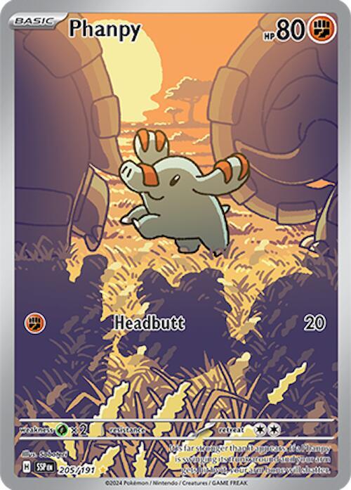 Phanpy Holo Illustration Rare SV08: Surging Sparks 205/191 NM